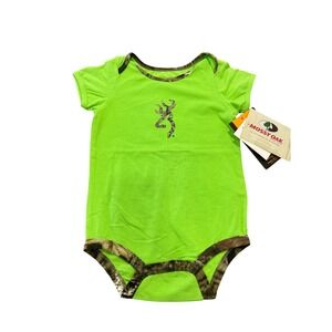 Browning Baby Bodysuit 18M Green Flash Mossy Oak Camo Trim Buckmark